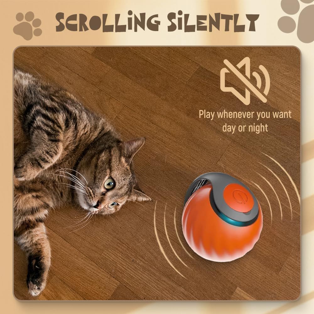 JMT-323146 Self-Rolling Interactive Cat and Dog Toy Ball with Touch Control - Rechargeable, Durable, and Easy to Clean