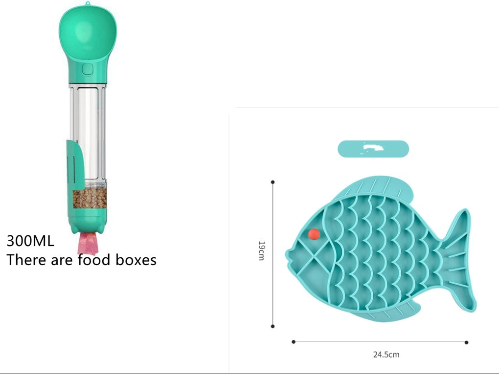 JMT-323338 Fish-Shaped Silicone Slow Feeding Mat for Dogs and Cats - Licking Plate and Dinner Bowl