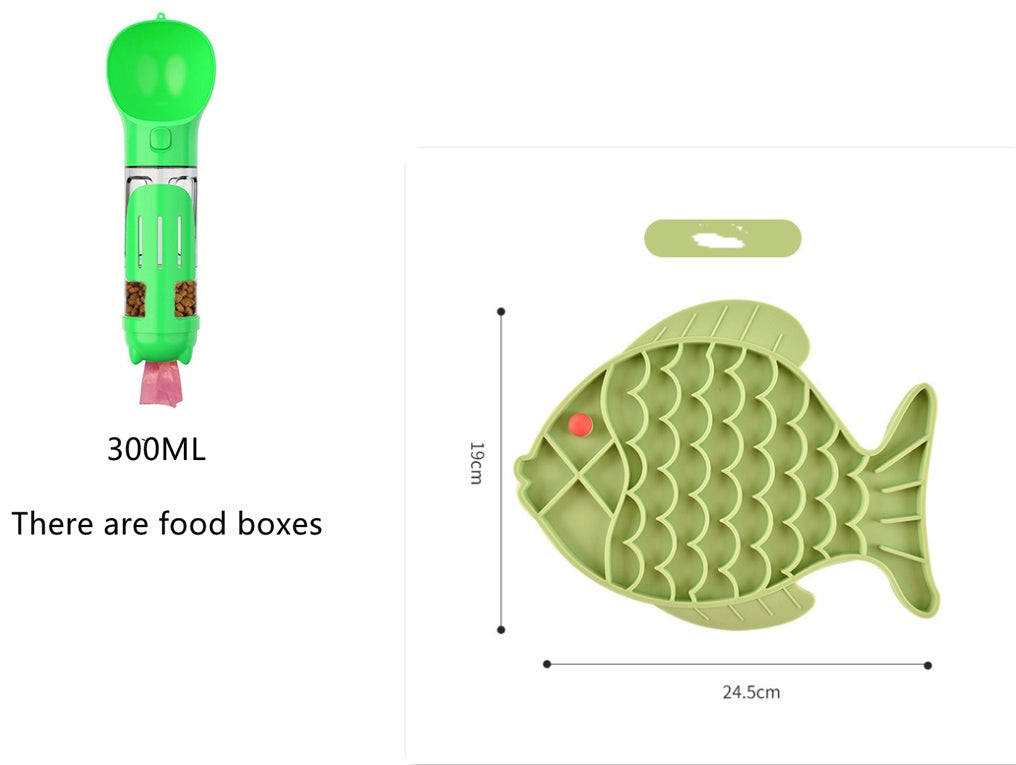 JMT-323338 Fish-Shaped Silicone Slow Feeding Mat for Dogs and Cats - Licking Plate and Dinner Bowl