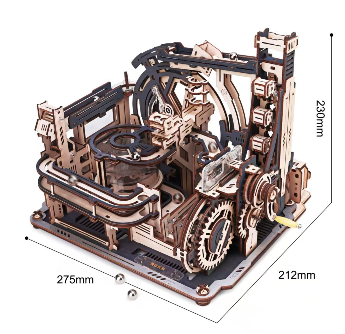 JMT-323338 Hand-Cranked Wooden Film Projector - Mechanical 3D Puzzle for Ages 15 and Up