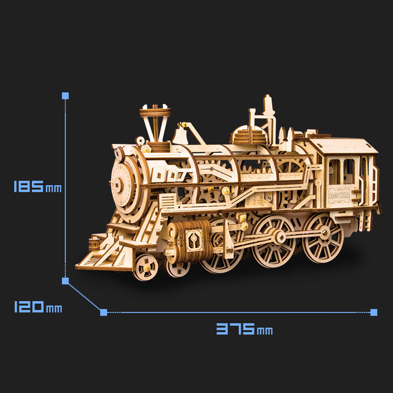 JMT-323338 Hand-Cranked Wooden Film Projector - Mechanical 3D Puzzle for Ages 15 and Up