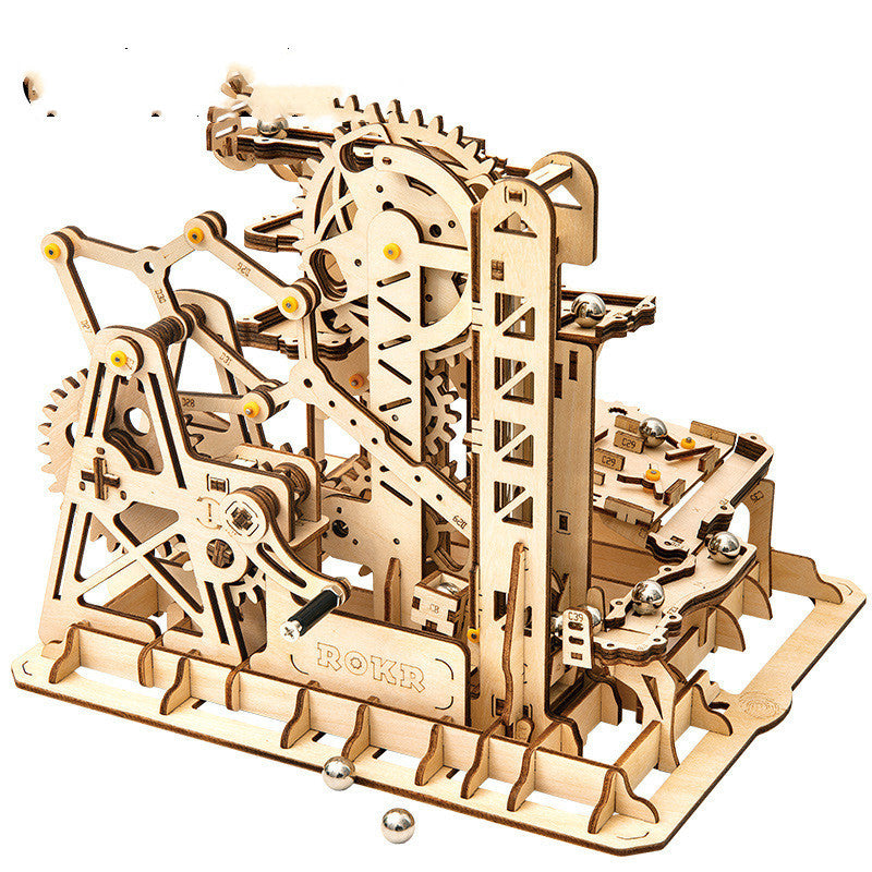 JMT-323338 Hand-Cranked Wooden Film Projector - Mechanical 3D Puzzle for Ages 15 and Up