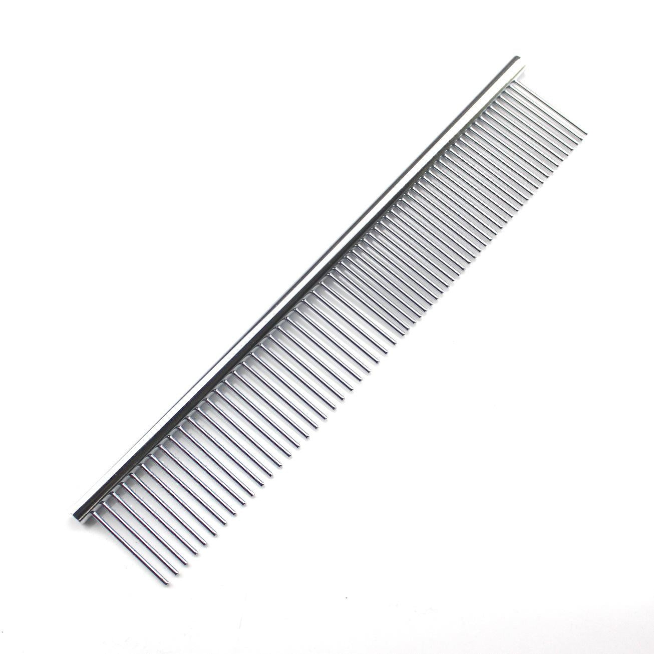 JMT-323402 Stainless Steel Medium Pet Comb with Electroplating and Piano Lacquer Finishes, 19x3.5cm