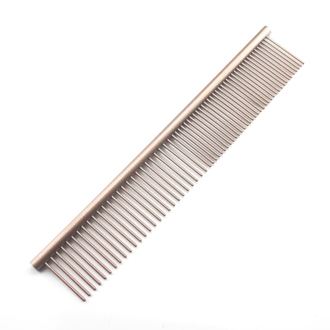 JMT-323402 Stainless Steel Medium Pet Comb with Electroplating and Piano Lacquer Finishes, 19x3.5cm