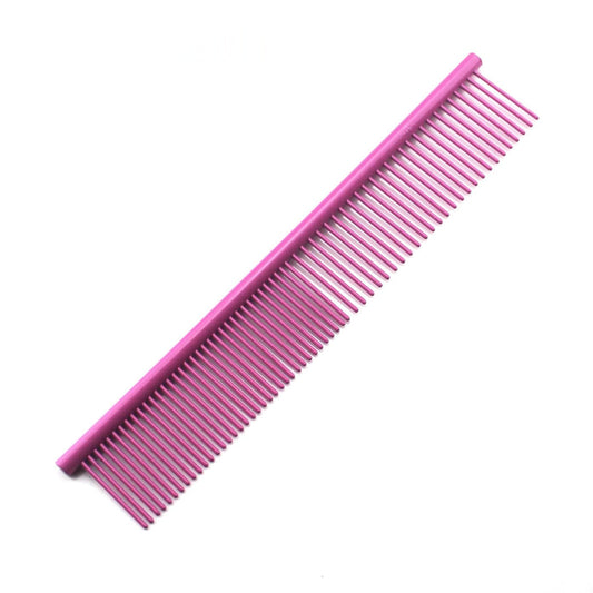 JMT-323402 Stainless Steel Medium Pet Comb with Electroplating and Piano Lacquer Finishes, 19x3.5cm