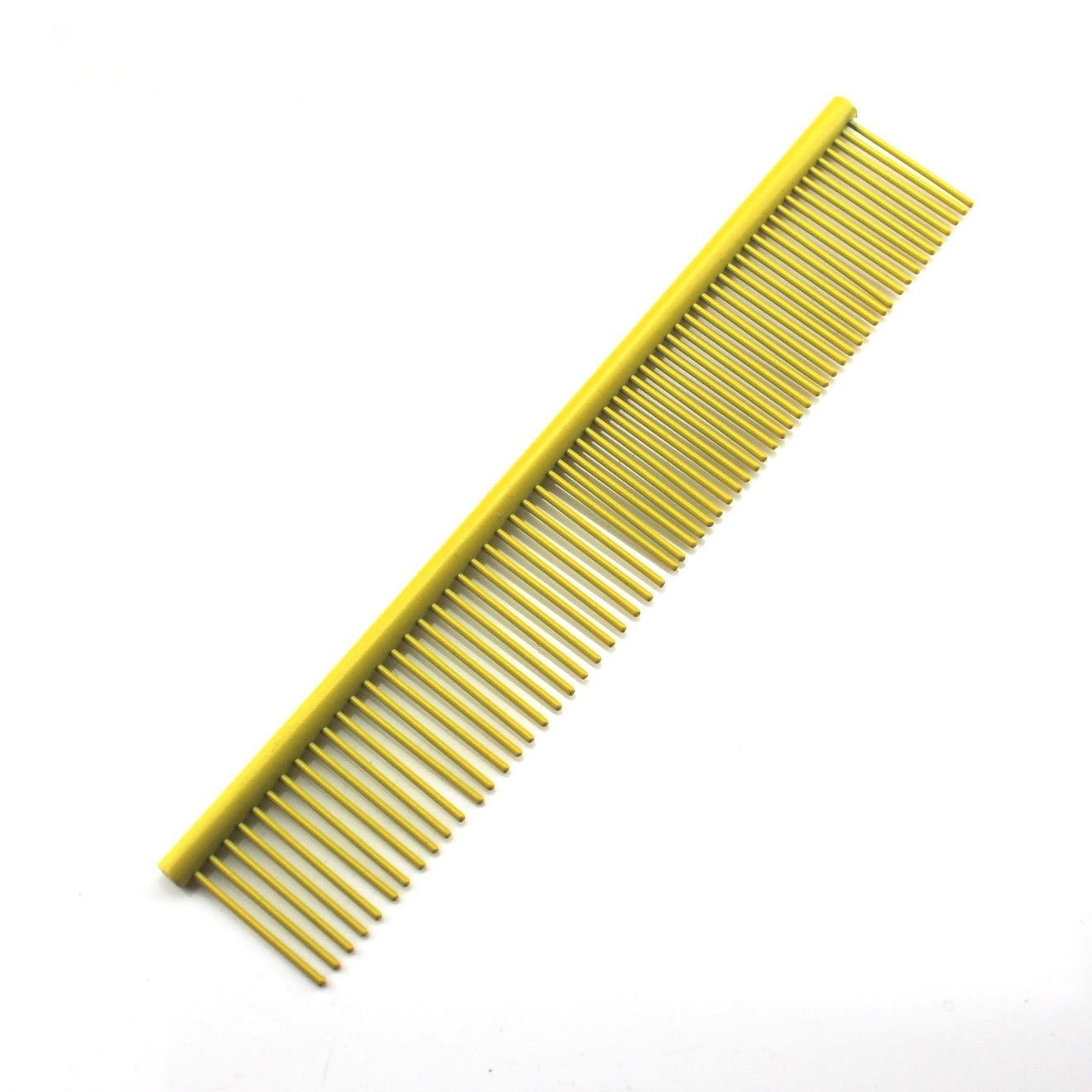 JMT-323402 Stainless Steel Medium Pet Comb with Electroplating and Piano Lacquer Finishes, 19x3.5cm