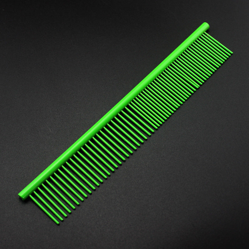 JMT-323402 Stainless Steel Medium Pet Comb with Electroplating and Piano Lacquer Finishes, 19x3.5cm