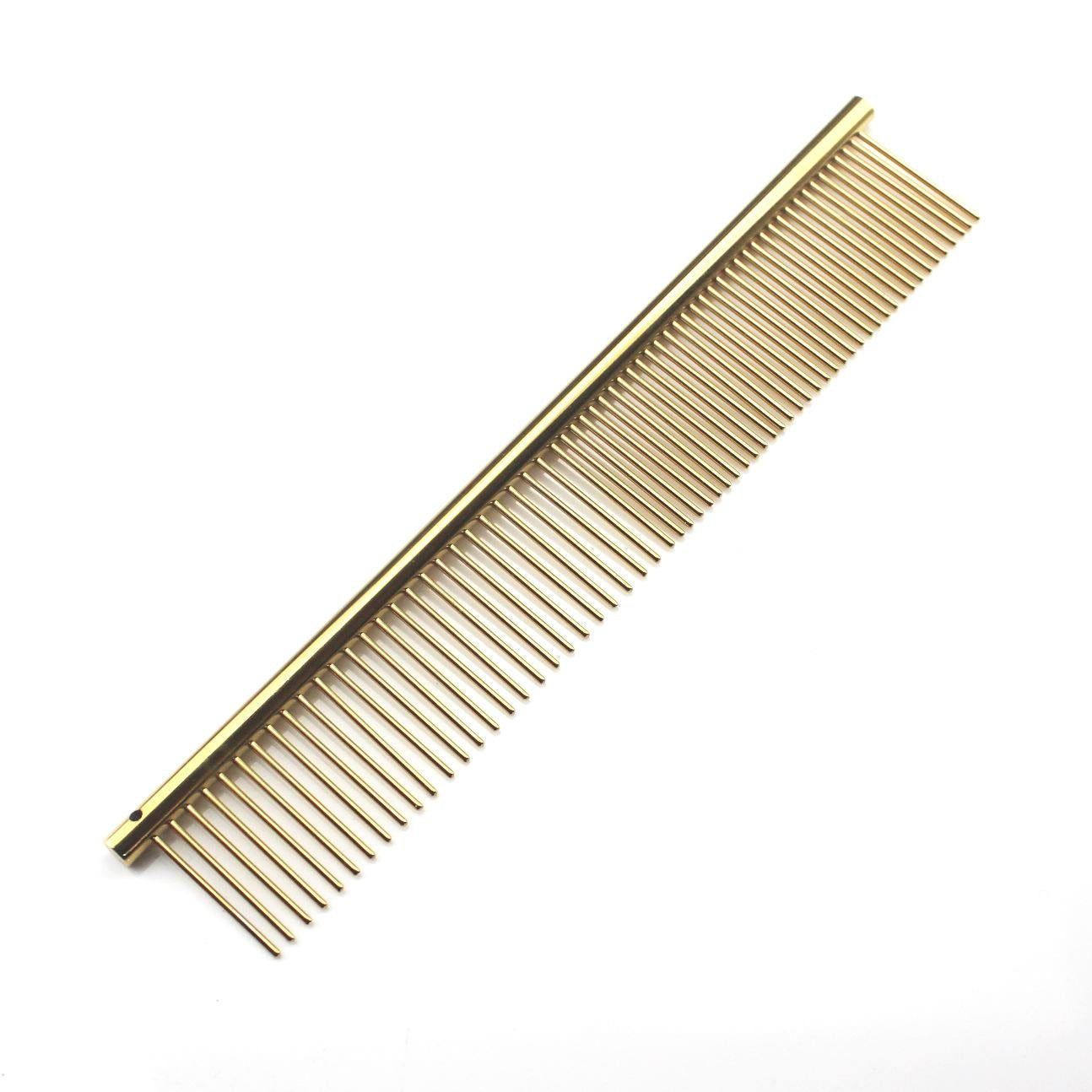 JMT-323402 Stainless Steel Medium Pet Comb with Electroplating and Piano Lacquer Finishes, 19x3.5cm