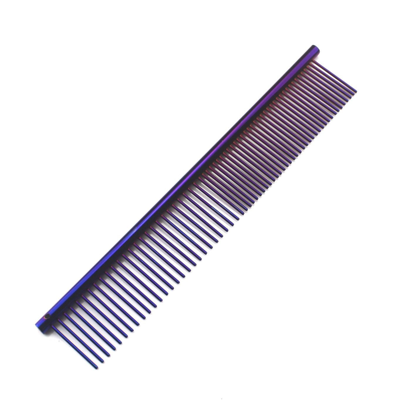 JMT-323402 Stainless Steel Medium Pet Comb with Electroplating and Piano Lacquer Finishes, 19x3.5cm