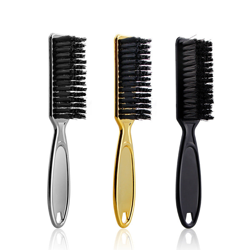 JMT-323466 Retro Gradient Electroplated Hair Brush for Neck Cleaning and Beard Grooming - Available in Gold, Black, and Silver