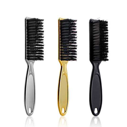 JMT-323466 Retro Gradient Electroplated Hair Brush for Neck Cleaning and Beard Grooming - Available in Gold, Black, and Silver