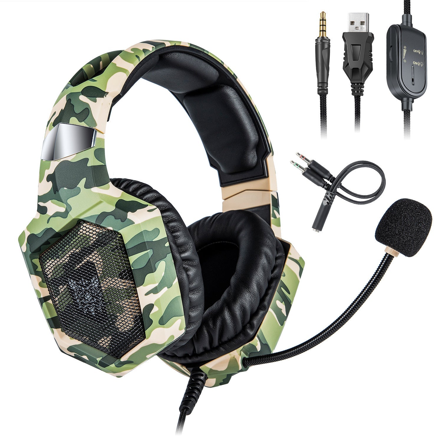 JMT-323658 Wired Gaming Headset with Microphone and Braided Cable, High Fidelity Audio for PC, Mobile, and Gaming Devices