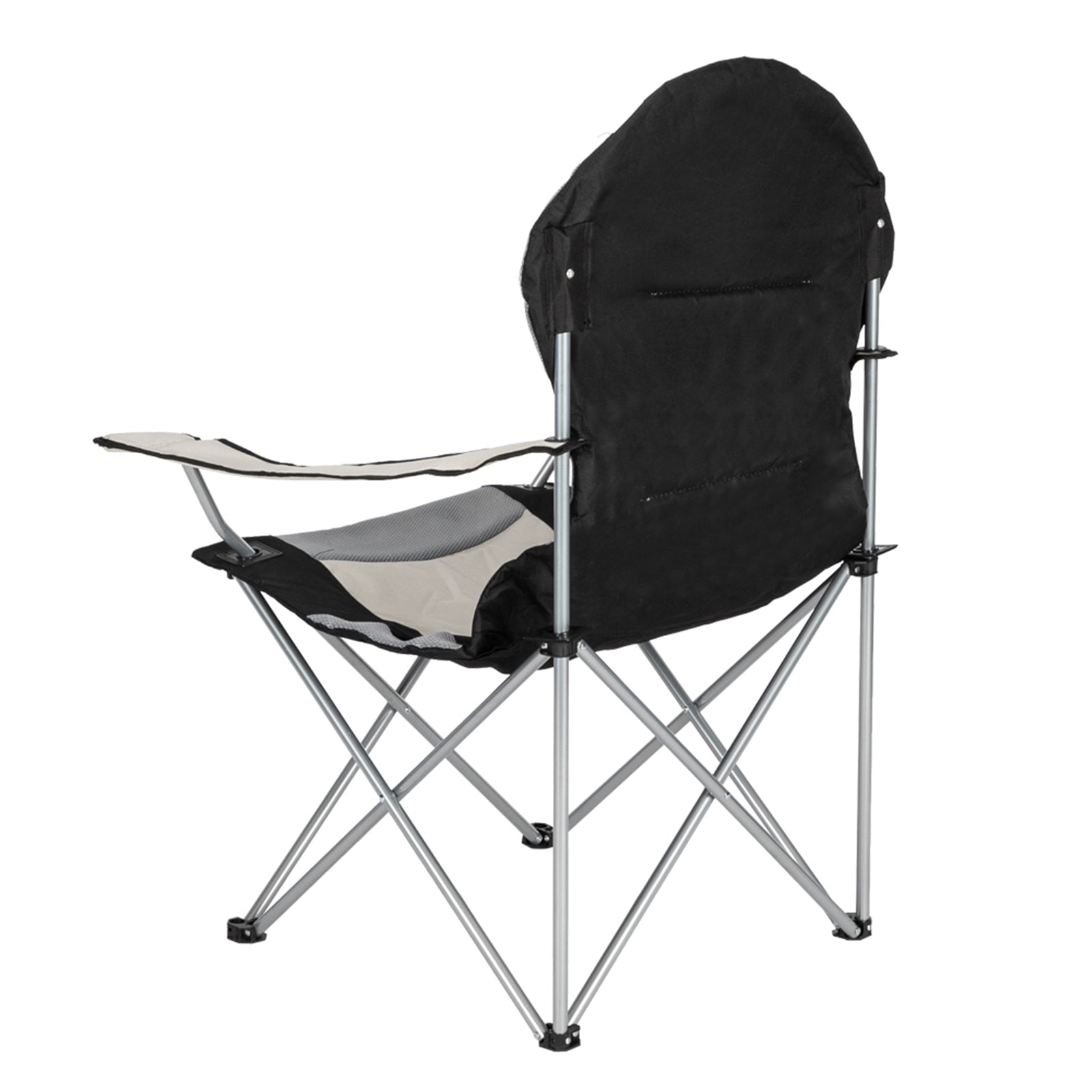 JMT-324170 Grey Iron Frame Camping Chair with Off-White Fabric