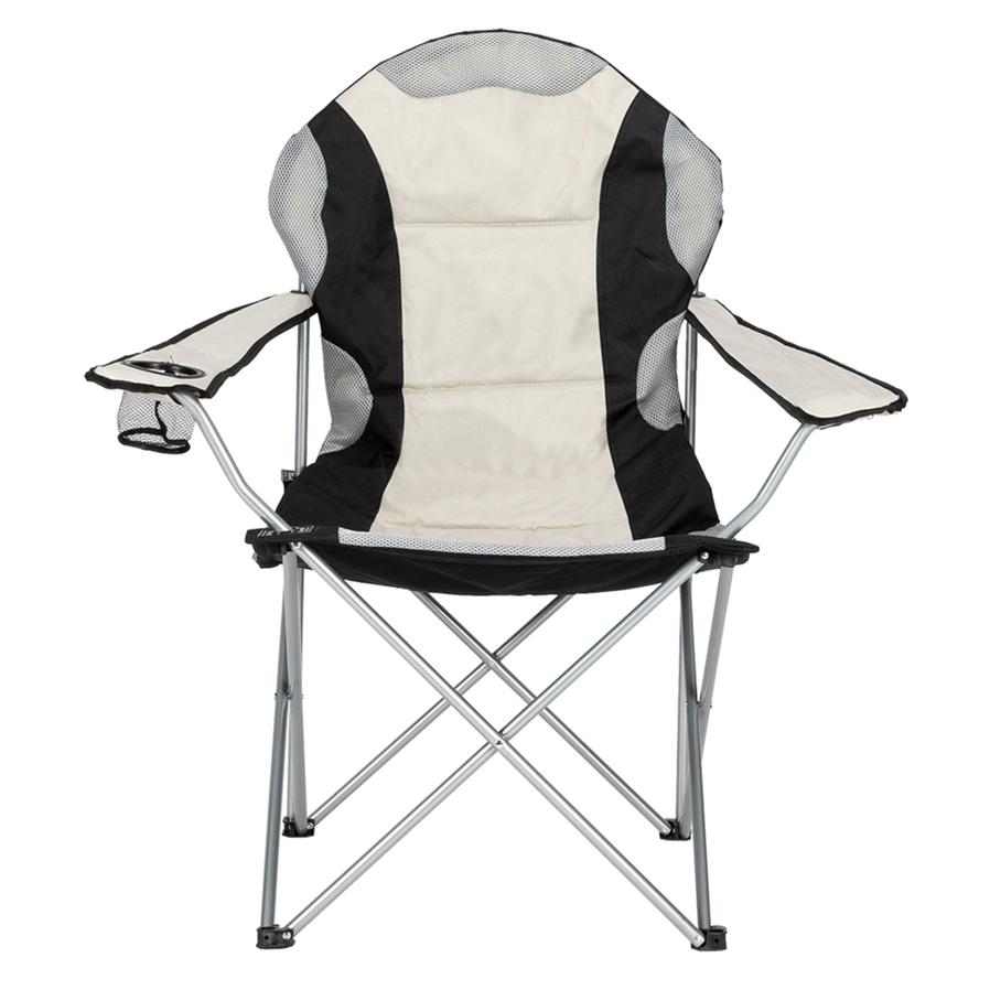 JMT-324170 Grey Iron Frame Camping Chair with Off-White Fabric