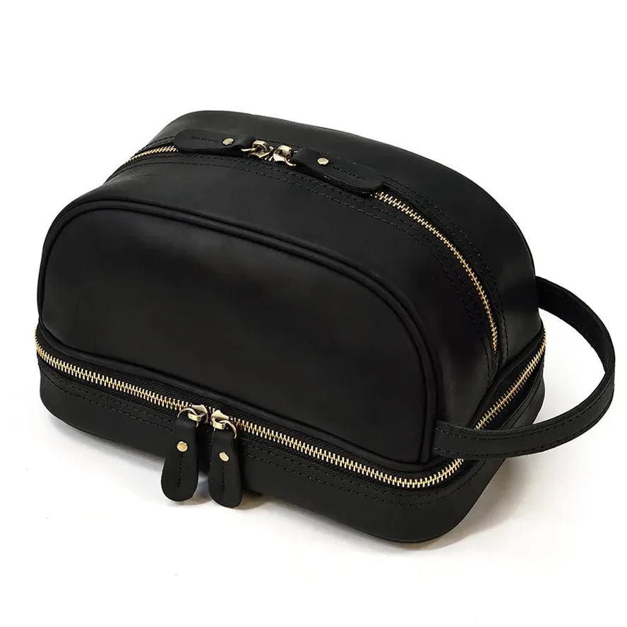 JMT-324362 Genuine Leather Unisex Travel Dopp Kit Toiletry Bag - QB1002