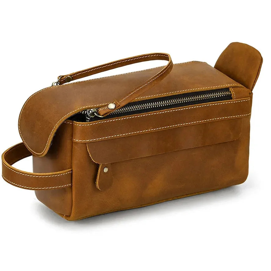 JMT-324362 Genuine Leather Unisex Travel Dopp Kit Toiletry Bag - QB1002