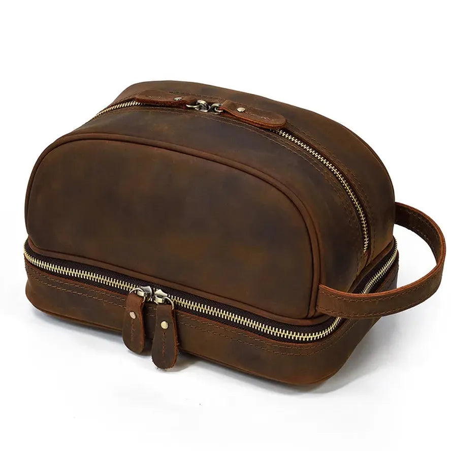 JMT-324362 Genuine Leather Unisex Travel Dopp Kit Toiletry Bag - QB1002