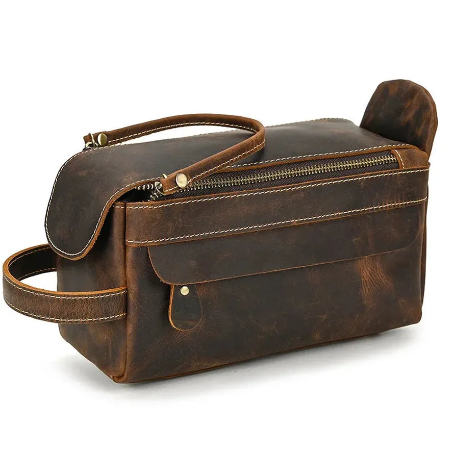 JMT-324362 Genuine Leather Unisex Travel Dopp Kit Toiletry Bag - QB1002