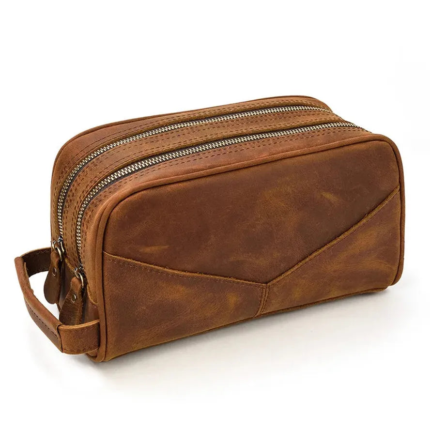 JMT-324362 Genuine Leather Unisex Travel Dopp Kit Toiletry Bag - QB1002