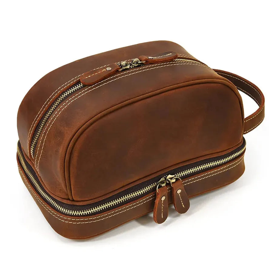 JMT-324362 Genuine Leather Unisex Travel Dopp Kit Toiletry Bag - QB1002