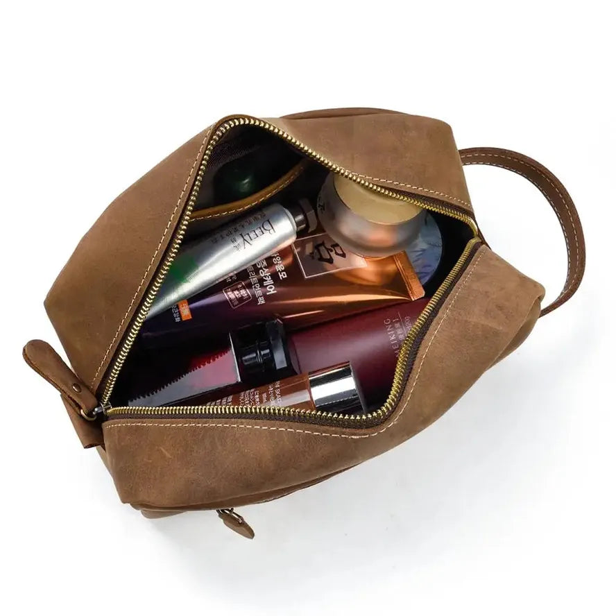 JMT-324362 Genuine Leather Unisex Travel Dopp Kit Toiletry Bag - QB1002