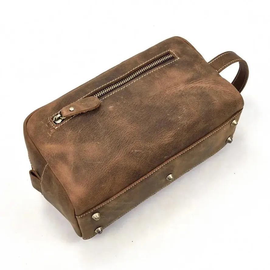 JMT-324362 Genuine Leather Unisex Travel Dopp Kit Toiletry Bag - QB1002