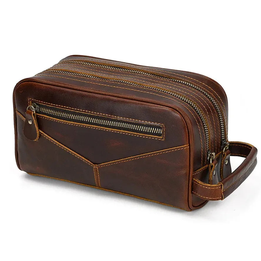JMT-324362 Genuine Leather Unisex Travel Dopp Kit Toiletry Bag - QB1002