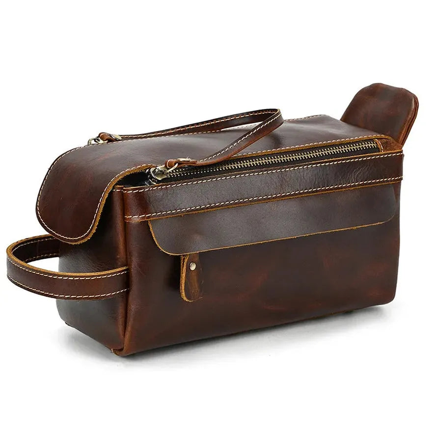JMT-324362 Genuine Leather Unisex Travel Dopp Kit Toiletry Bag - QB1002