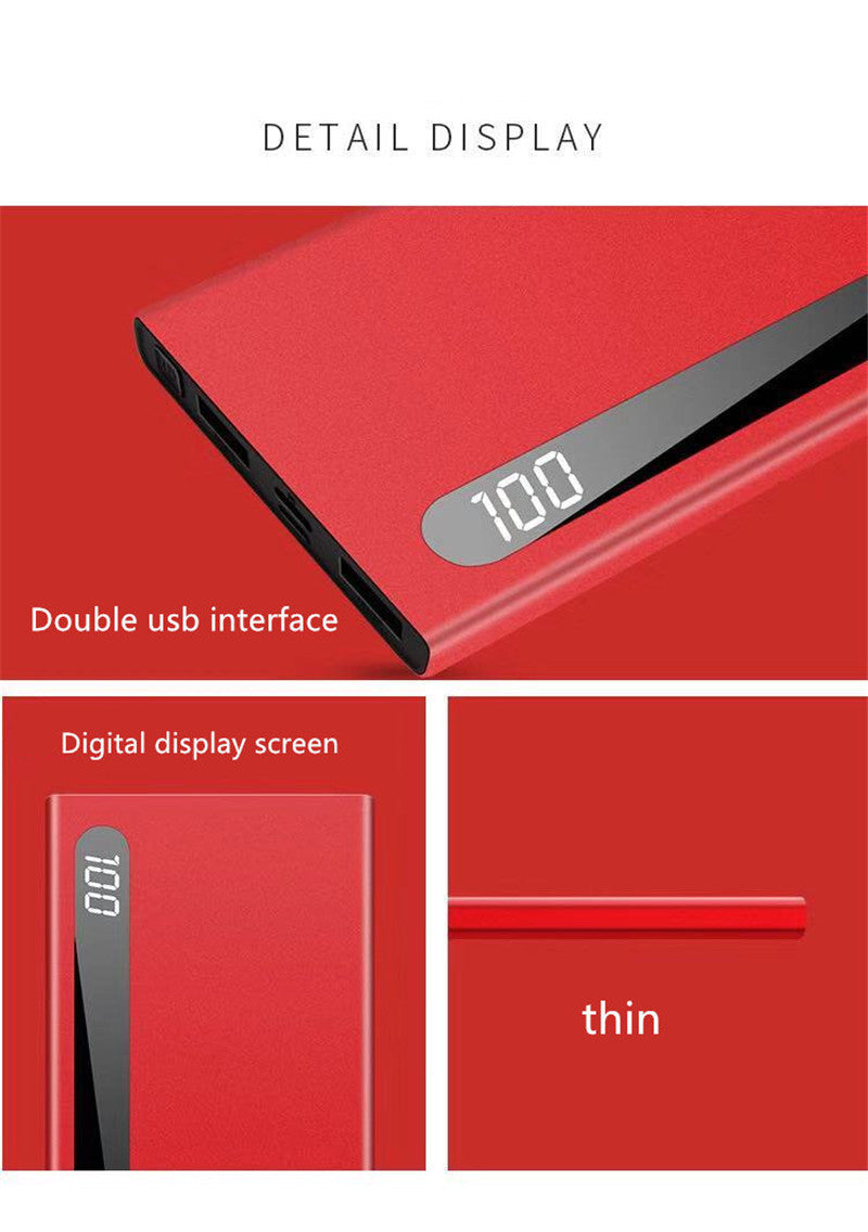 JMT-324490 Ultra-Thin 20000mAh Digital Display Power Bank for Smartphones and Tablets