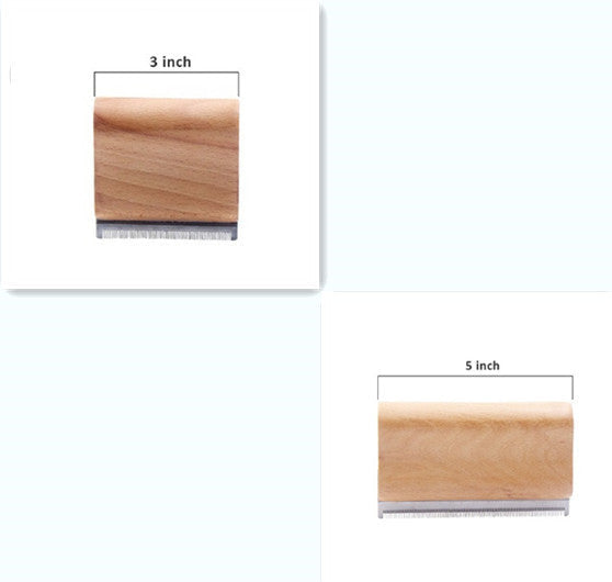 JMT-325706 Pet Hair Removal Comb - Stainless Steel and Wood Design, Available in Three Sizes
