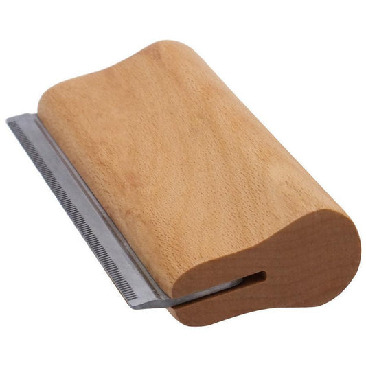 JMT-325706 Pet Hair Removal Comb - Stainless Steel and Wood Design, Available in Three Sizes