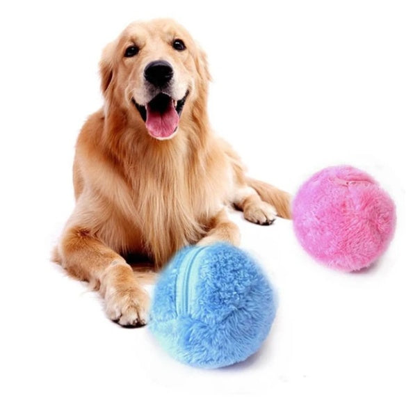 JMT-325770 Three-Color Sounding Anti-Bite Cat Toy Ball with Plush and Electronic Components - Magic Smart Ball, 13.5 cm Diameter