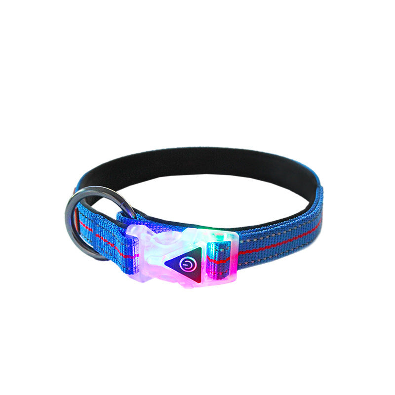 JMT-326282 LED Luminous Nylon Reflective Pet Collar Leash with Multi-Flash Modes