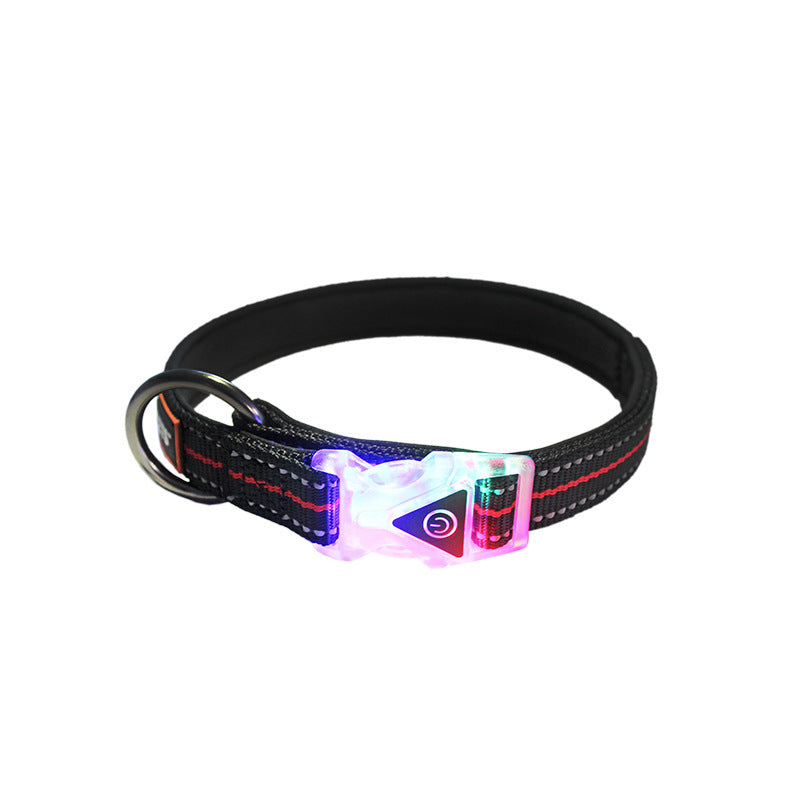 JMT-326282 LED Luminous Nylon Reflective Pet Collar Leash with Multi-Flash Modes