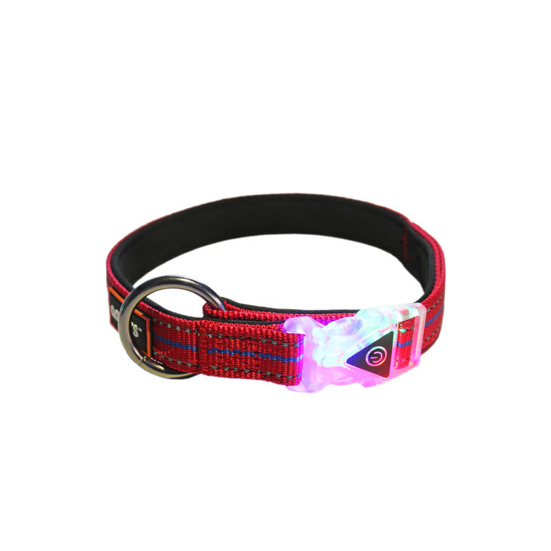 JMT-326282 LED Luminous Nylon Reflective Pet Collar Leash with Multi-Flash Modes