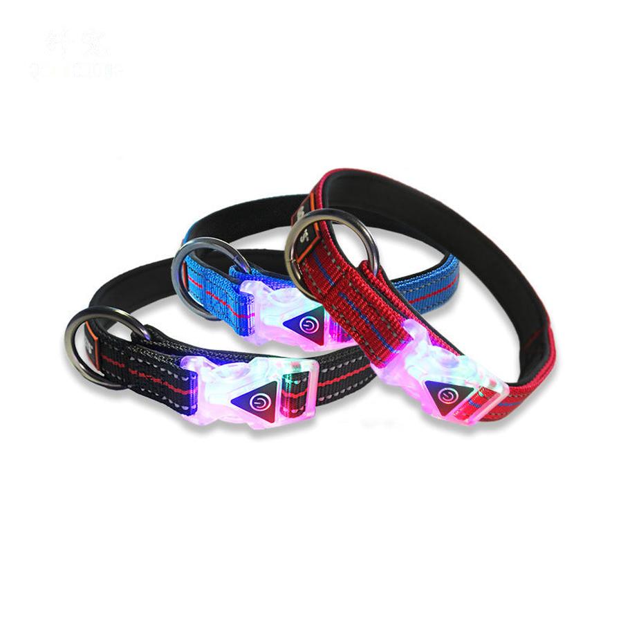 JMT-326282 LED Luminous Nylon Reflective Pet Collar Leash with Multi-Flash Modes