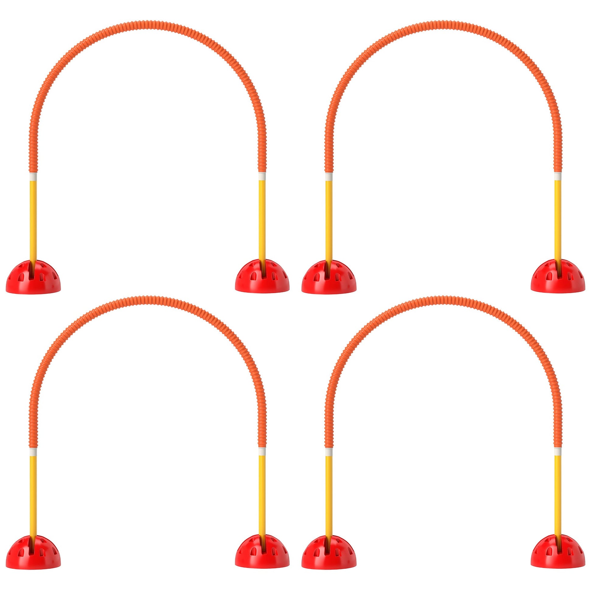 JMT-326602 4-Piece Adjustable Width Dog Agility Equipment Set with Carry Bag - Portable Training Course in Orange and Yellow