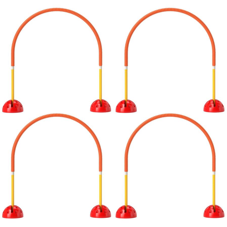 JMT-326602 4-Piece Adjustable Width Dog Agility Equipment Set with Carry Bag - Portable Training Course in Orange and Yellow