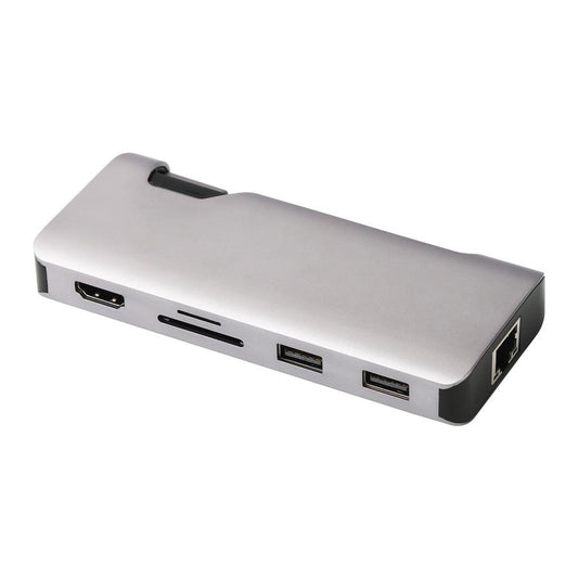 JMT-326730 7-in-1 USB-C Hub with 4K HDMI, Ethernet, USB 3.0, and Dual SD/TF Card Reader
