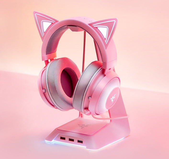 JMT-327114 Glowing Cat Ear Wired Headphones with Universal USB Connector