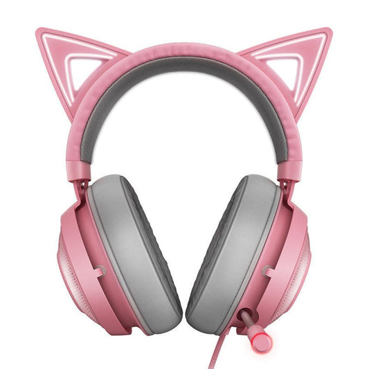 JMT-327114 Glowing Cat Ear Wired Headphones with Universal USB Connector
