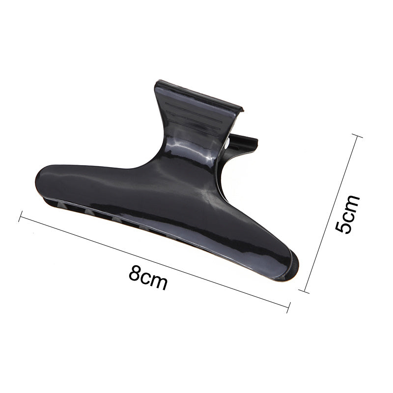 JMT-327754 Black Butterfly Hair Claw Clip - Durable Plastic for Secure Hair Hold - 8cm Length