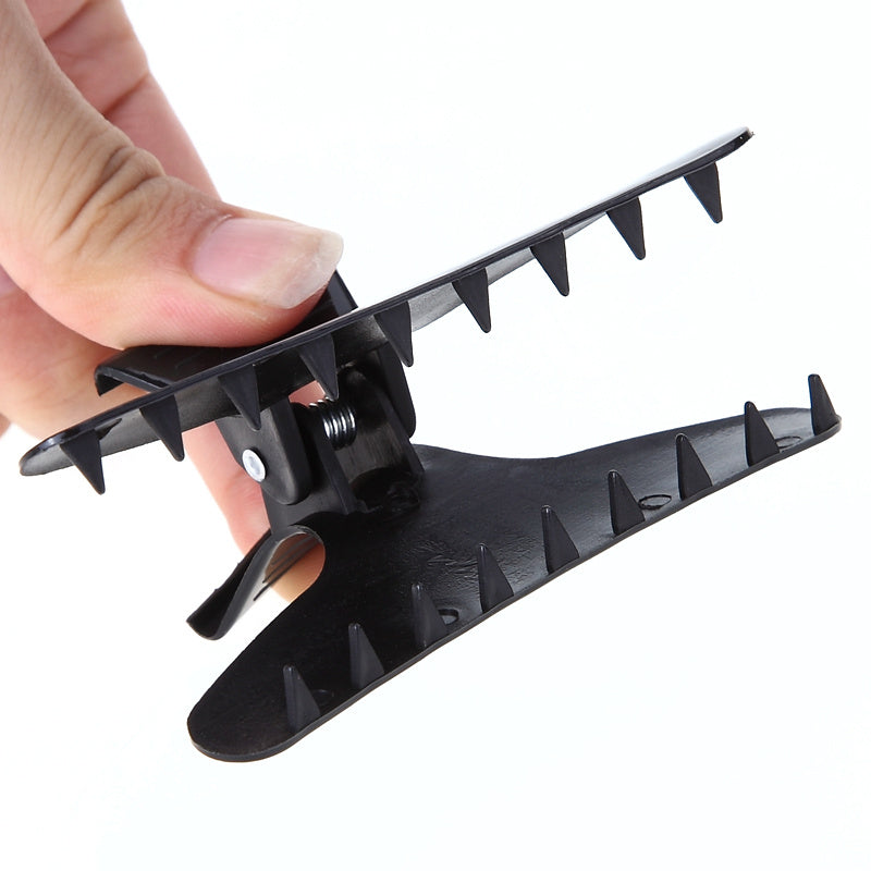 JMT-327754 Black Butterfly Hair Claw Clip - Durable Plastic for Secure Hair Hold - 8cm Length