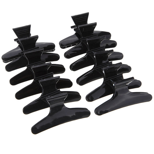 JMT-327754 Black Butterfly Hair Claw Clip - Durable Plastic for Secure Hair Hold - 8cm Length