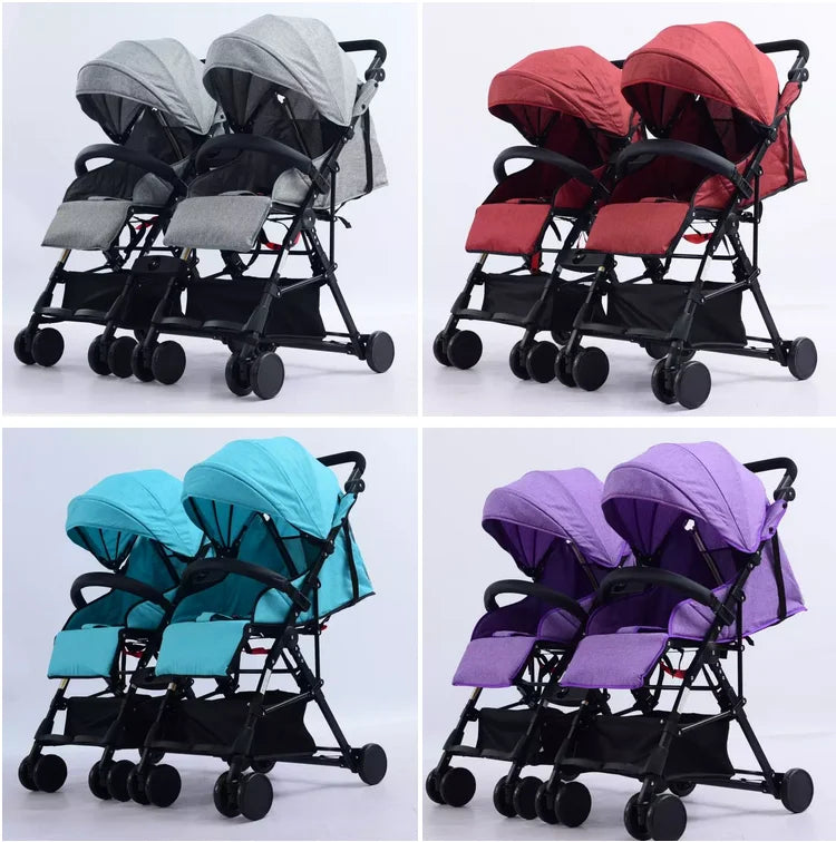 JMT-327882 Twin Baby Trolley - Compact Folding Stroller for Twins, Model 806F1