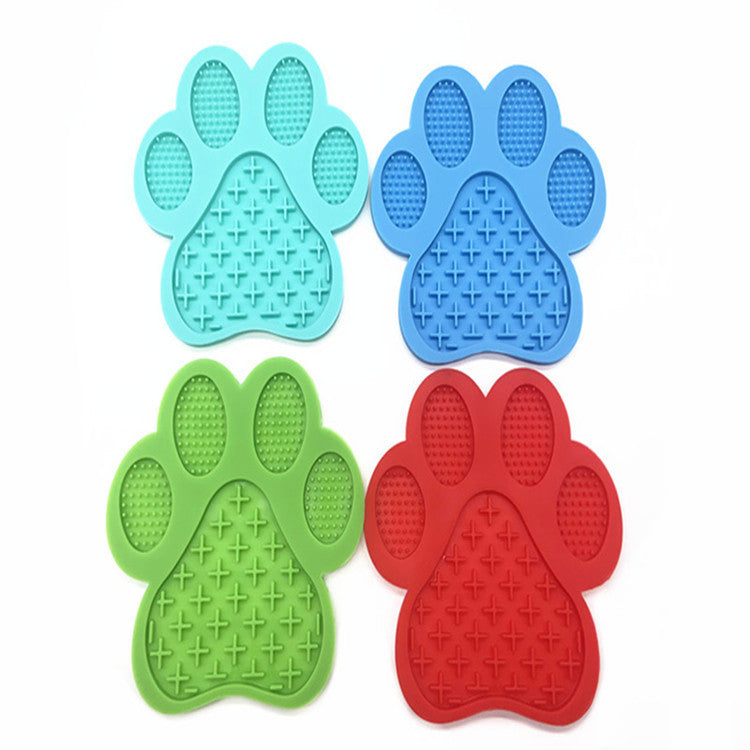 JMT-327946 Silicone Dog Footprint Shape Licking Pad - Food-Grade, BPA-Free, 180x180mm, Multiple Colors Available