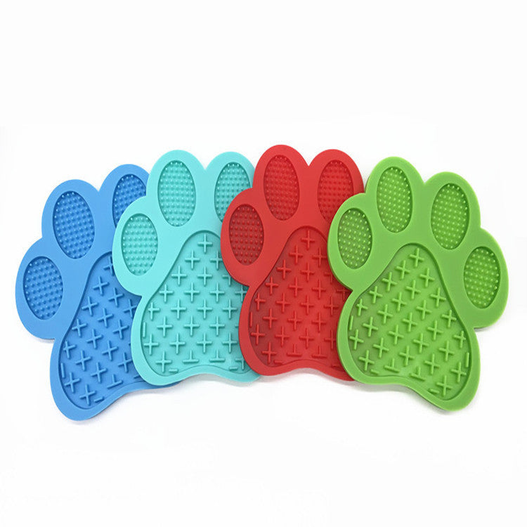 JMT-327946 Silicone Dog Footprint Shape Licking Pad - Food-Grade, BPA-Free, 180x180mm, Multiple Colors Available