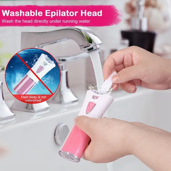 JMT-328010 Cordless Women's Epilator with LED Light and 9 Tweezers for Body and Facial Hair Removal