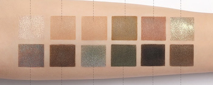 JMT-328202 Explorer Eyeshadow Palette - 12 Color Animal-Themed Shades: Piglet, Tiger, Crocodile, Ice Wolf
