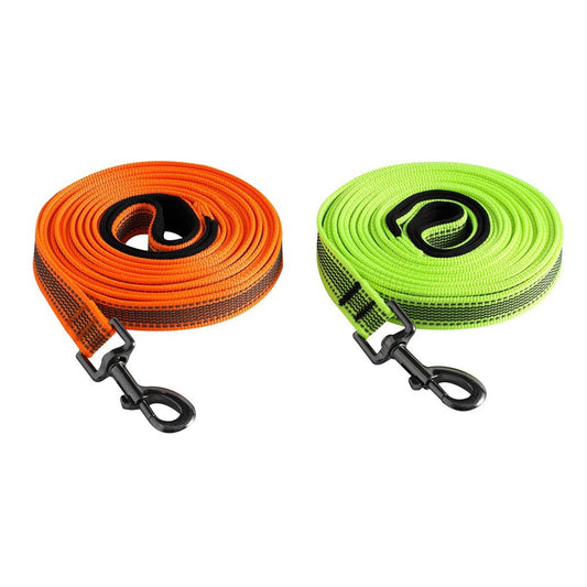 JMT-328266 Reflective Nylon Non-Slip Pet Traction Rope in Orange and Green - Available in Multiple Lengths